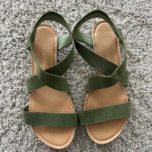 Dream Pairs Olive Green Strappy Sandals
